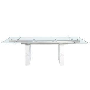 Mesa comedor extensible rectangular cristal templado,... 2