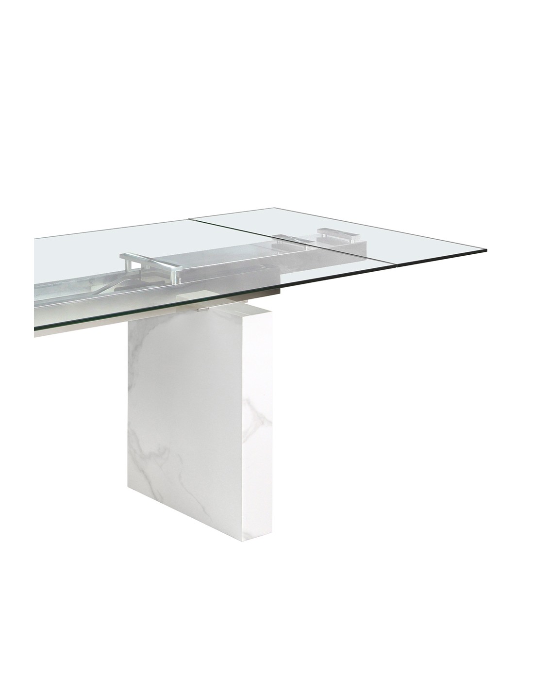 Mesa comedor extensible rectangular cristal...