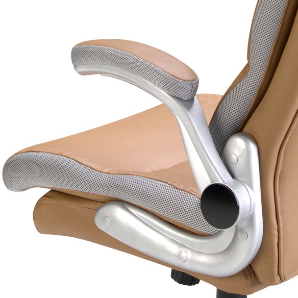 Silla oficina giratoria polipiel marrón