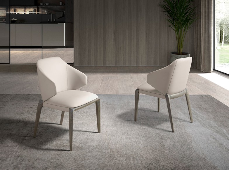 Silla polipiel crema