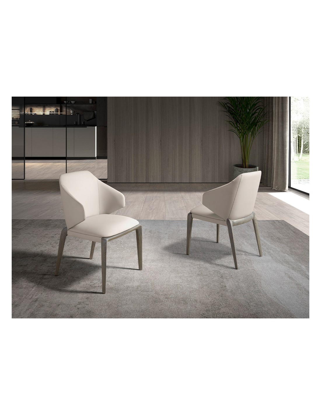 Silla polipiel crema