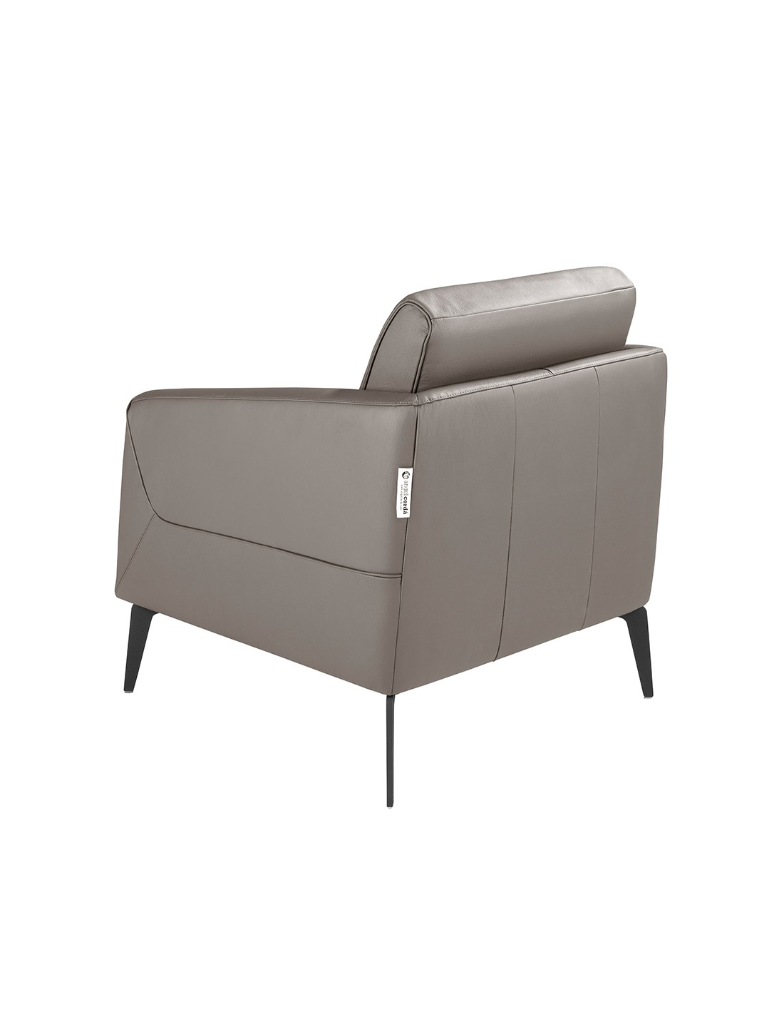 Sillón piel gris oscuro