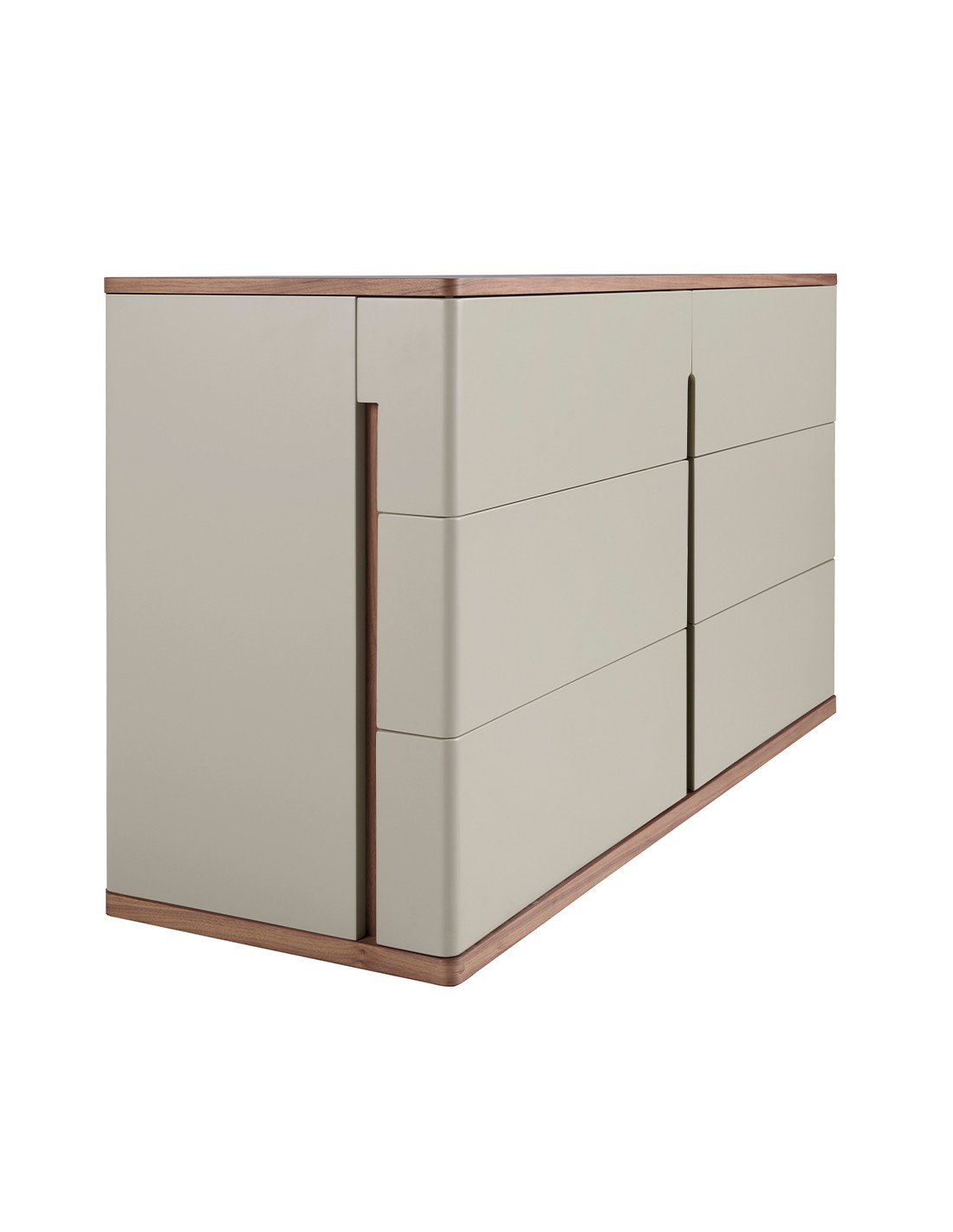 Cómoda madera gris y nogal