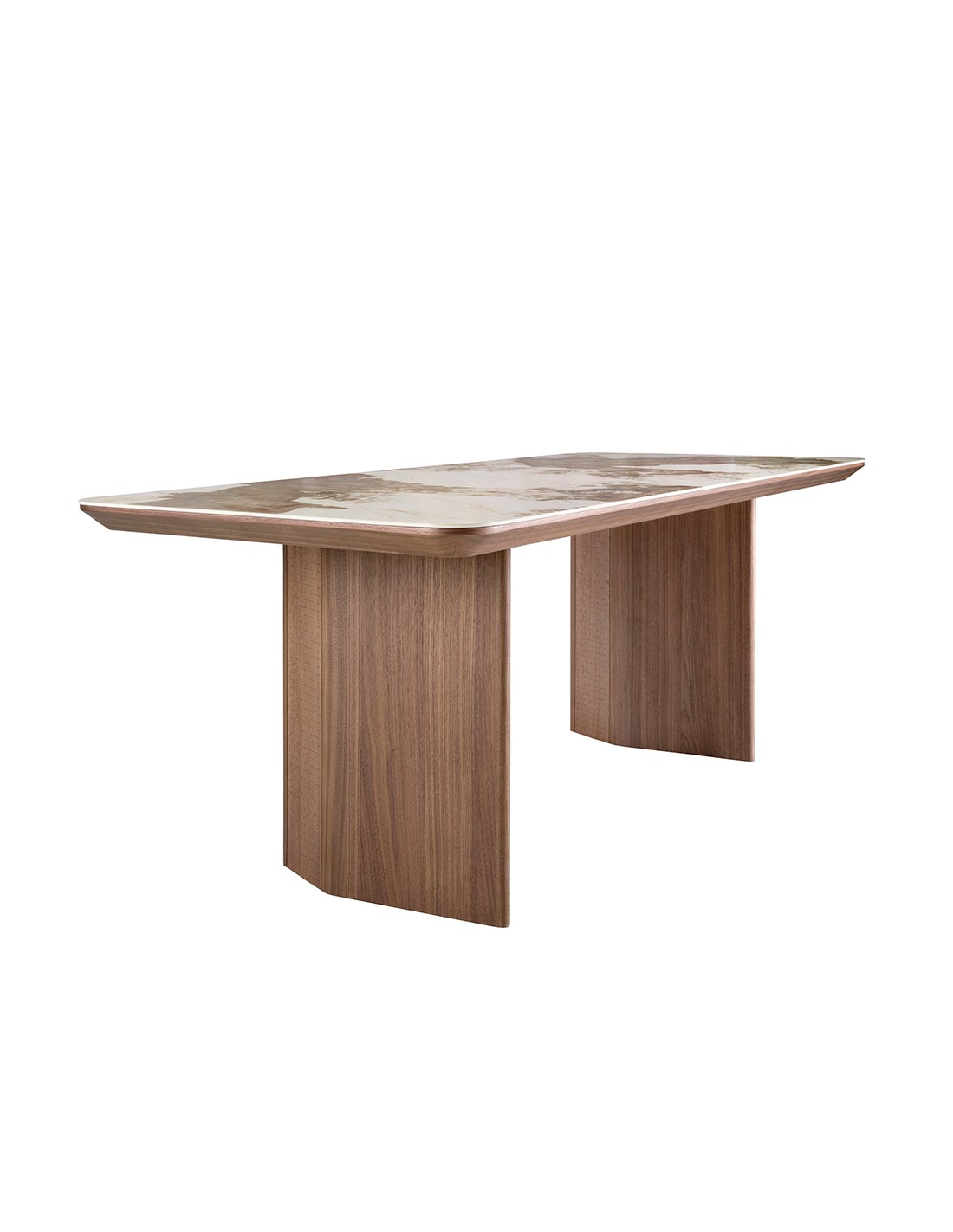 Mesa comedor rectangular mármol porcelánico y...