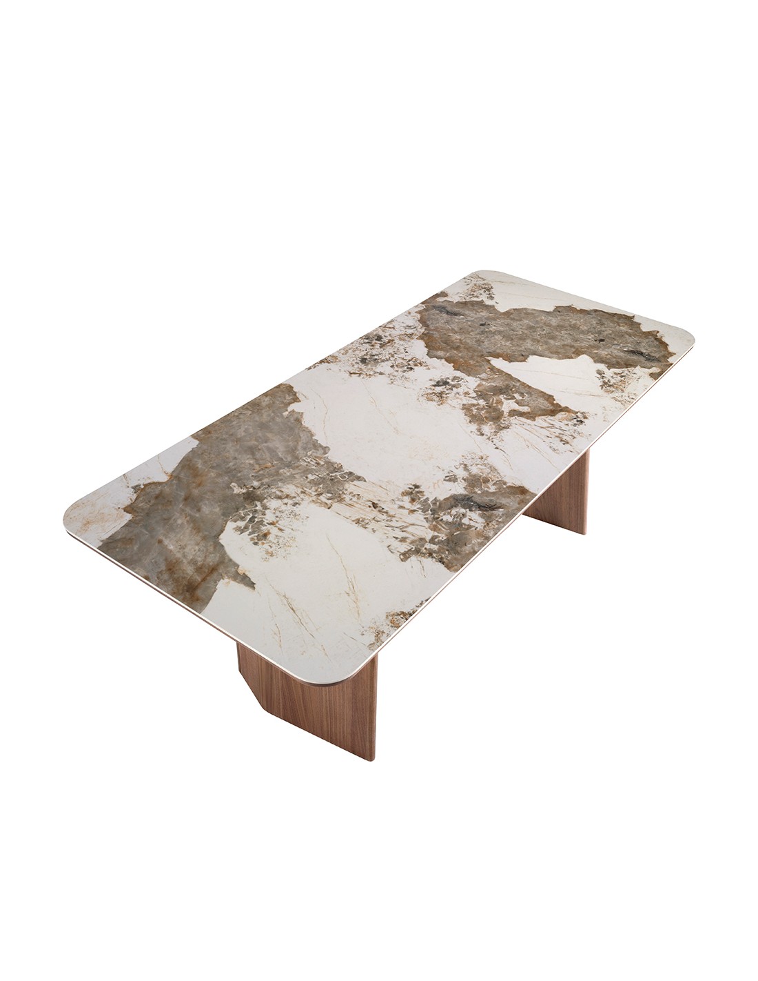 Mesa comedor rectangular mármol porcelánico y...