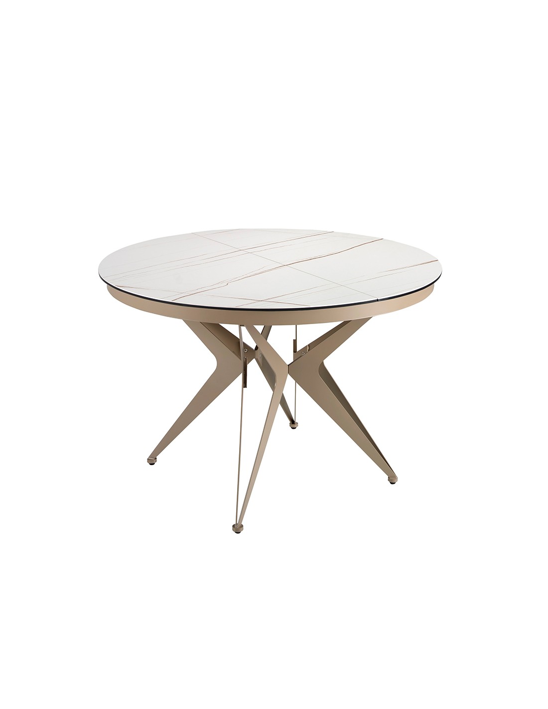 Mesa comedor extensible redonda mármol...