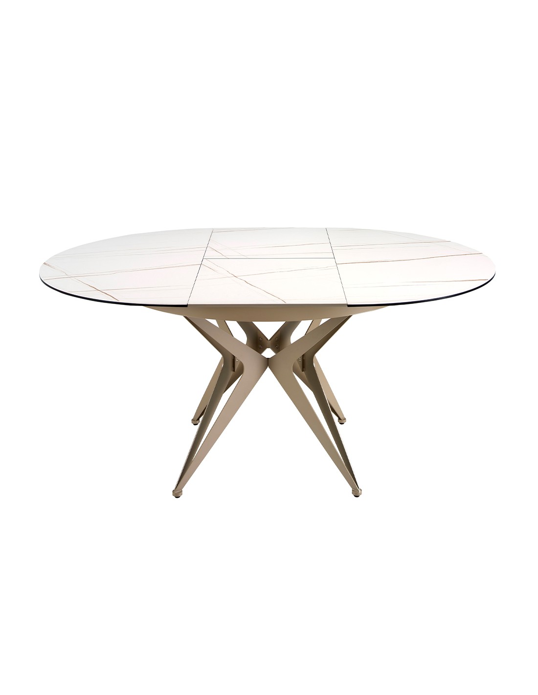 Mesa comedor extensible redonda mármol...