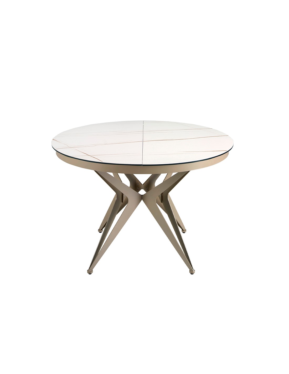 Mesa comedor extensible redonda mármol...