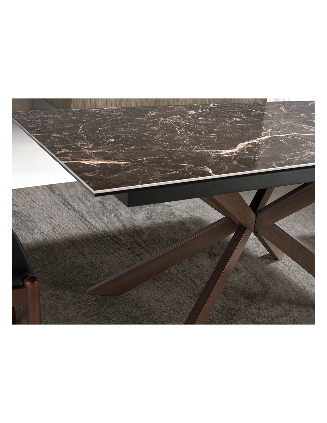 Mesa comedor extensible rectangular mármol...