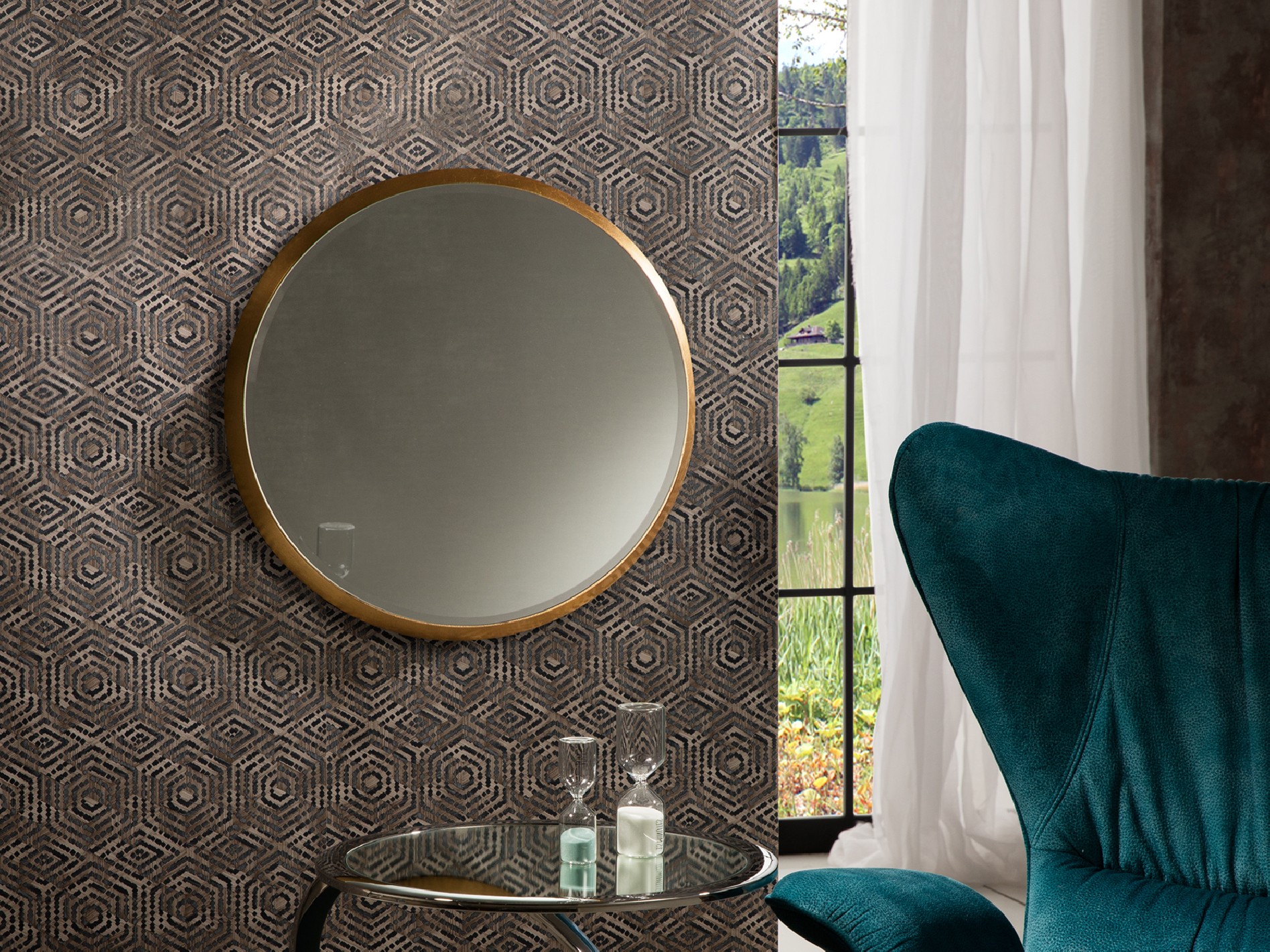 ·ARIES· ROUND MIRROR Ø54, GOLDEN