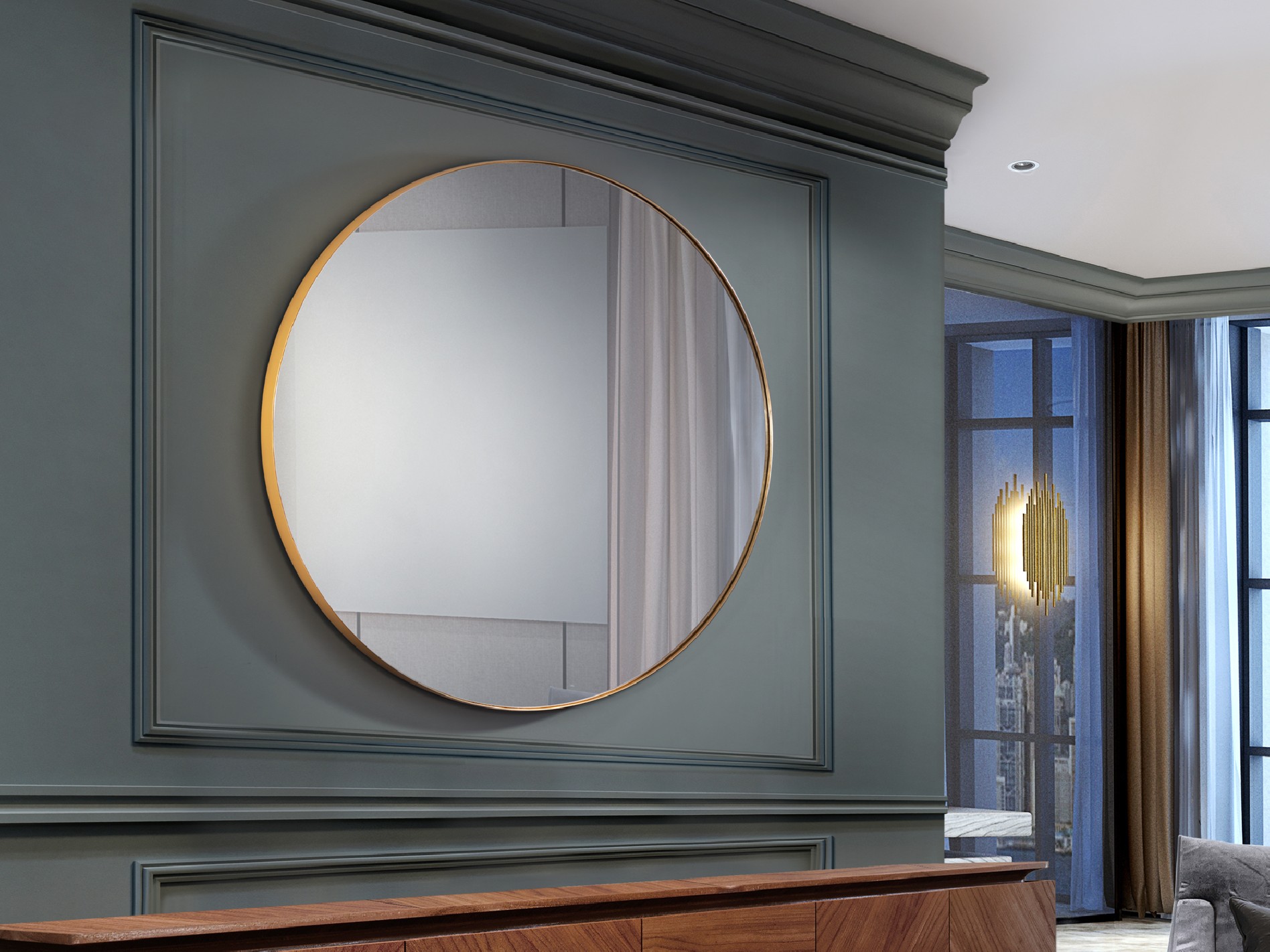 ·ORIO· ROUND MIRROR Ø120, GOLD