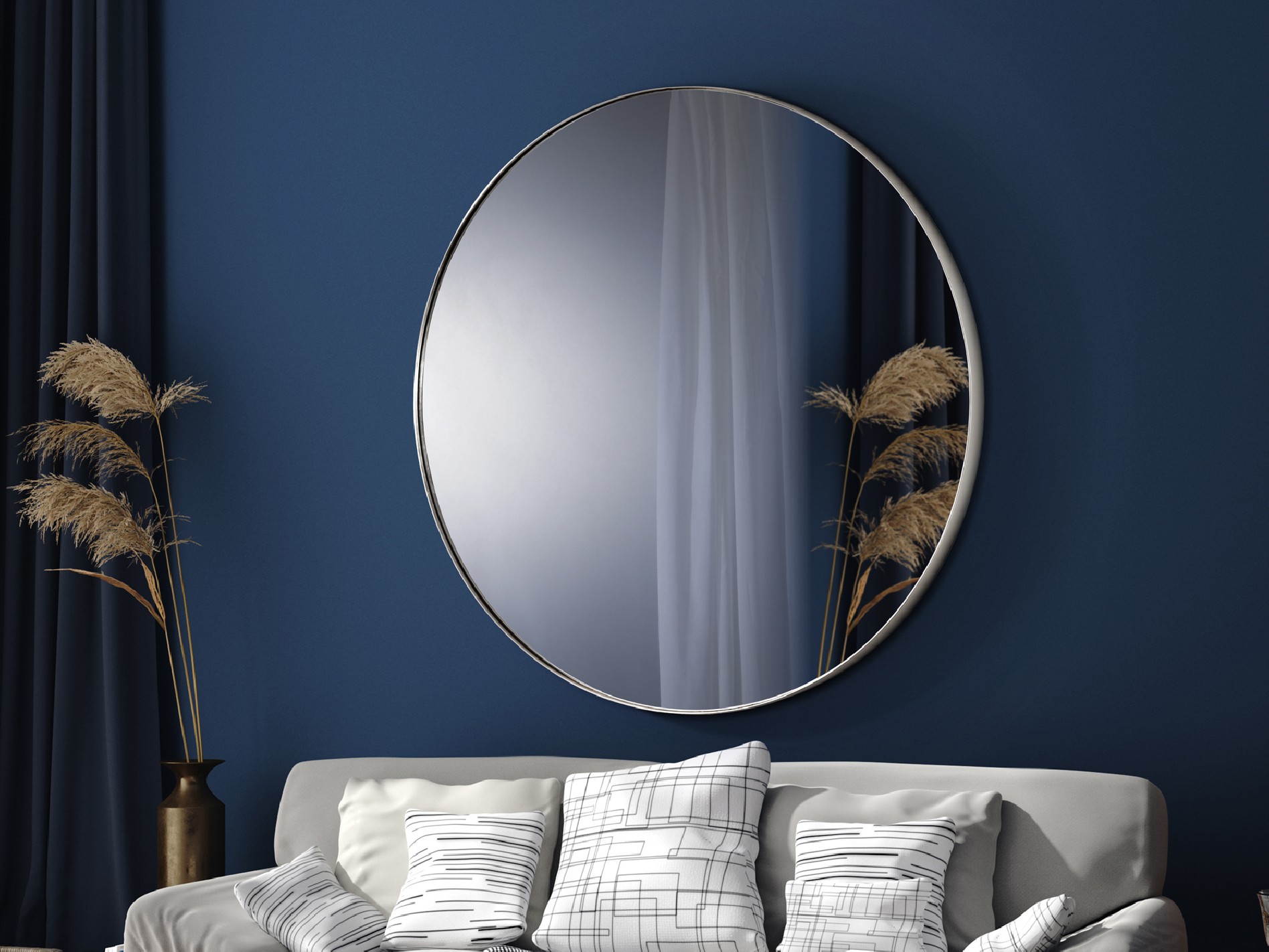 ·ORIO· ROUND MIRROR Ø120, SILVER