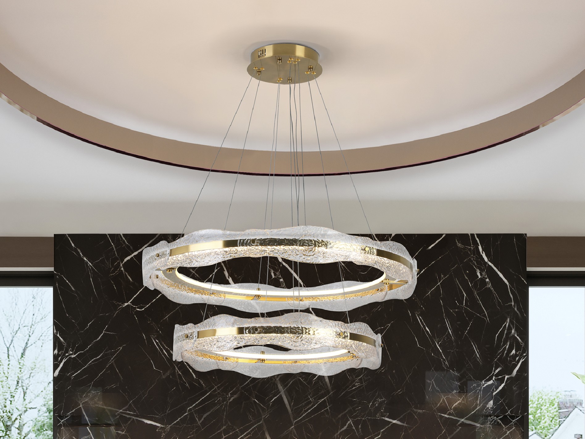 ·LIRA· LAMP 2 RINGS, GOLD