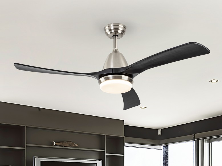 ASPAS· FAN, NICKEL/BLACK, DIMMABLE