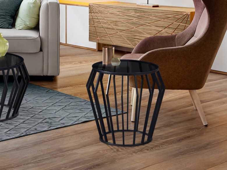 CIROS - PEDESTAL TABLE MATT BLACK