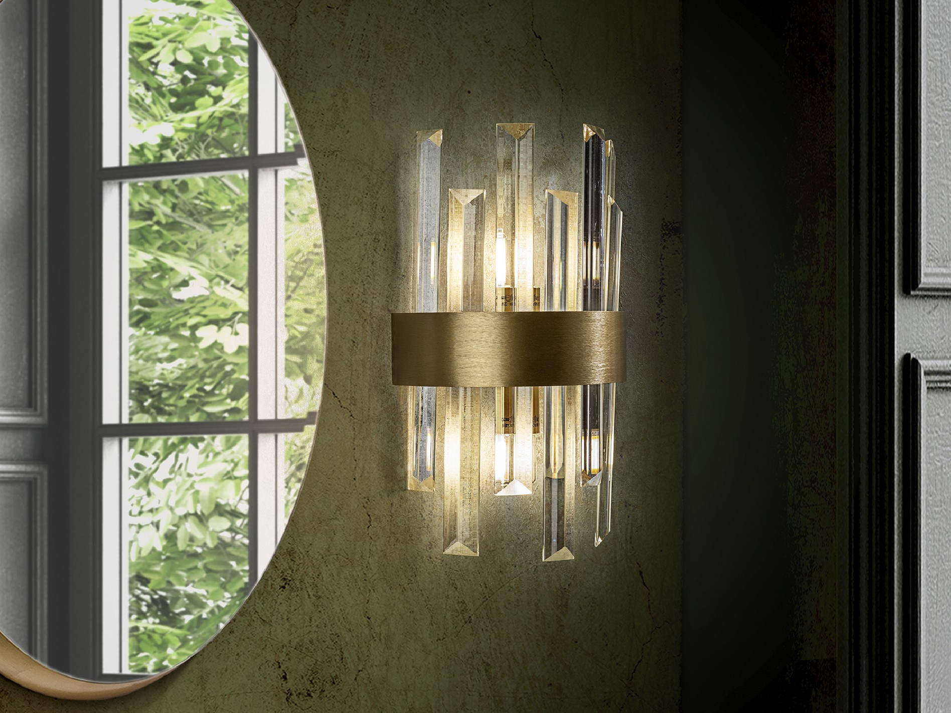 ·GRACE· WALL LAMP, 2L., GOLDEN