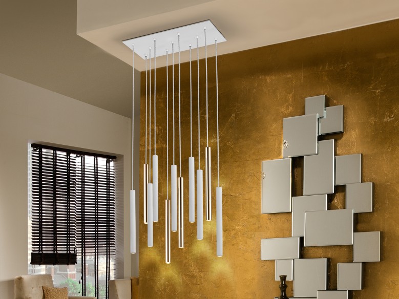 ·VARAS· LAMP, 11L., GOLD/WHITE