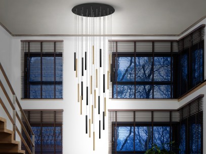 ·VARAS· LAMP GOLD/BLACK, 25L. DIMMABLE