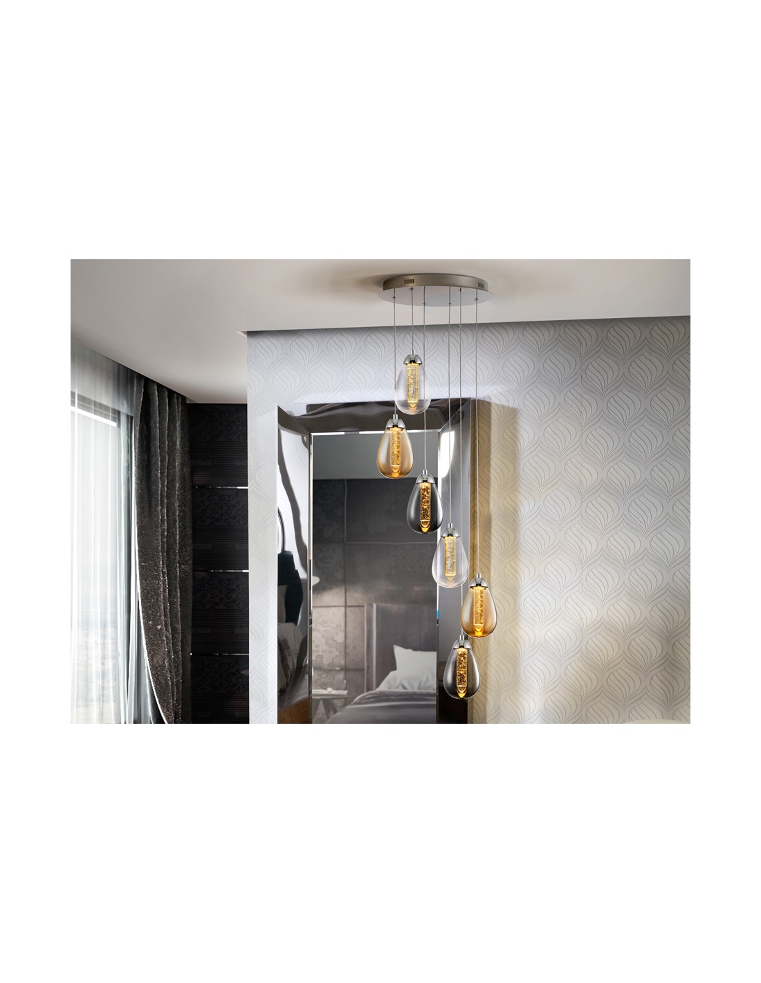 LAMPARA·TACCIA·6L CROMO/COLOR