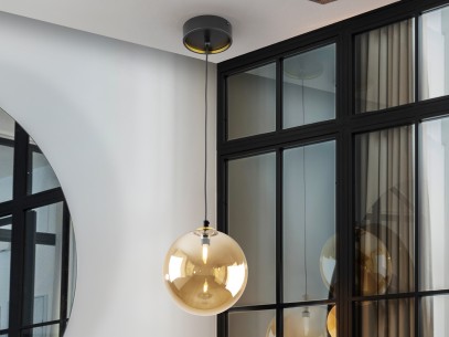 ·DARK· LAMP 1L 20D, BLACK-BRASS