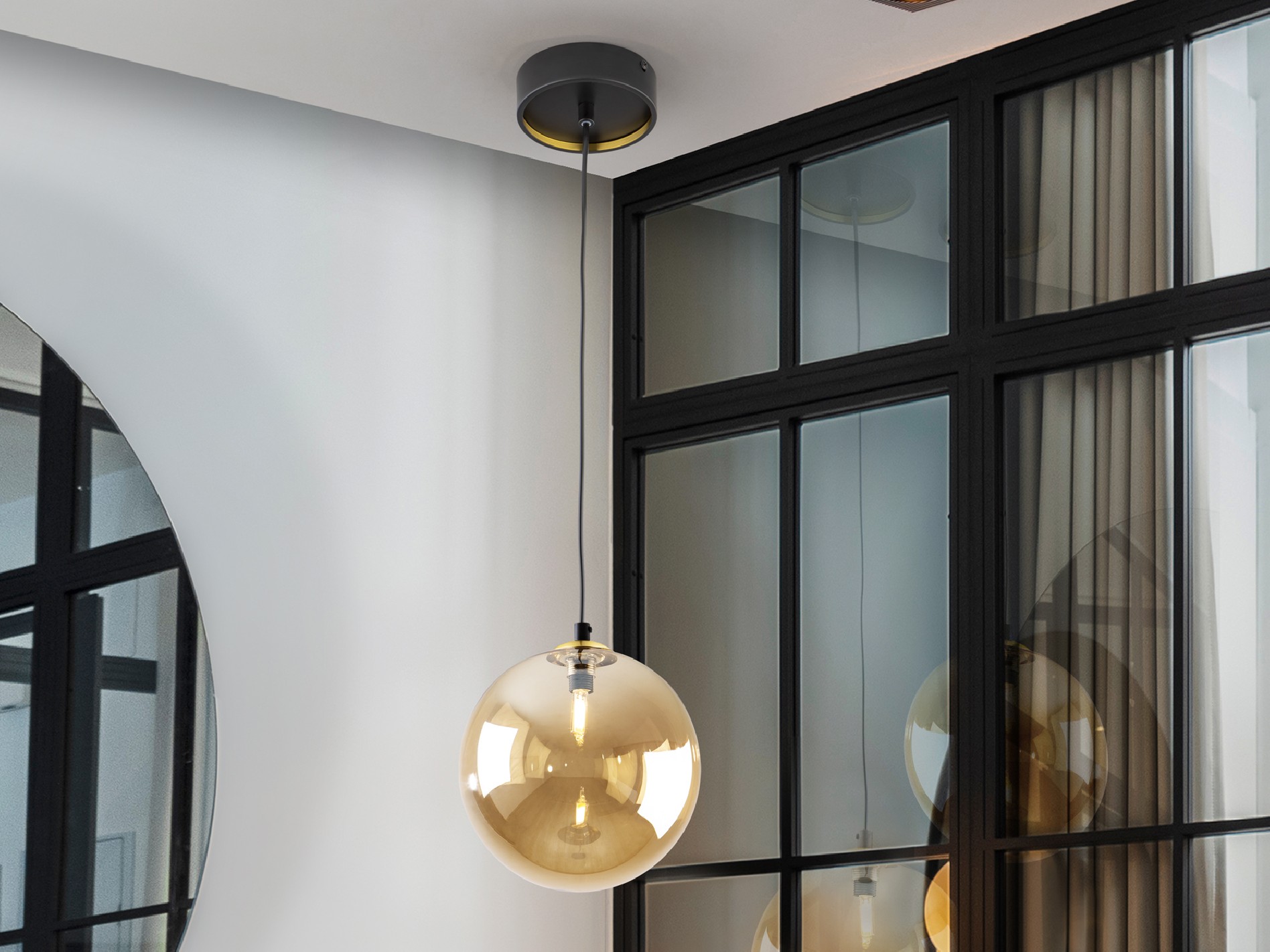 DARK-LAMPARA 1L 20D NEGRO-LATON