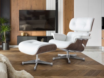 EAMES - CHAISE LONGUE WHITE-WALNUT
