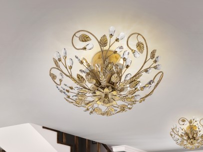 ·VERDI· CEILING LAMP 4L. IVORY/GOLD