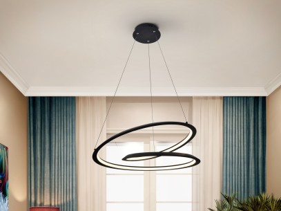 ·LOOPING· LAMP, BLACK, Ø60