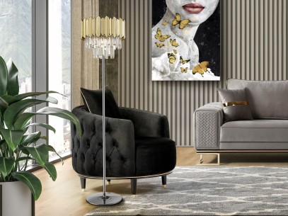 TIARA- FLOOR LAMP 3L CHROME-GOLD