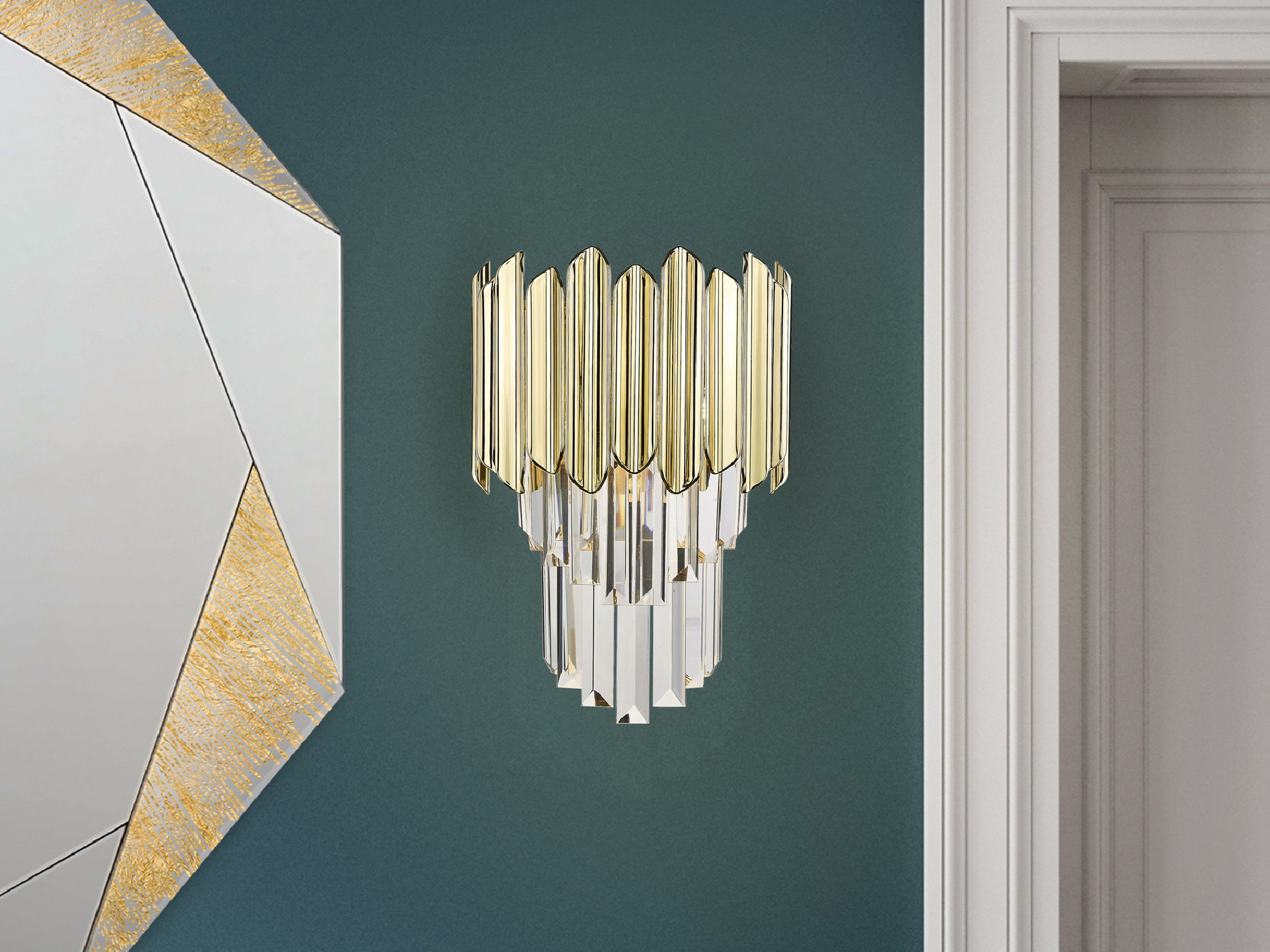 TIARA- WALL LAMP 1L CHROME-GOLD