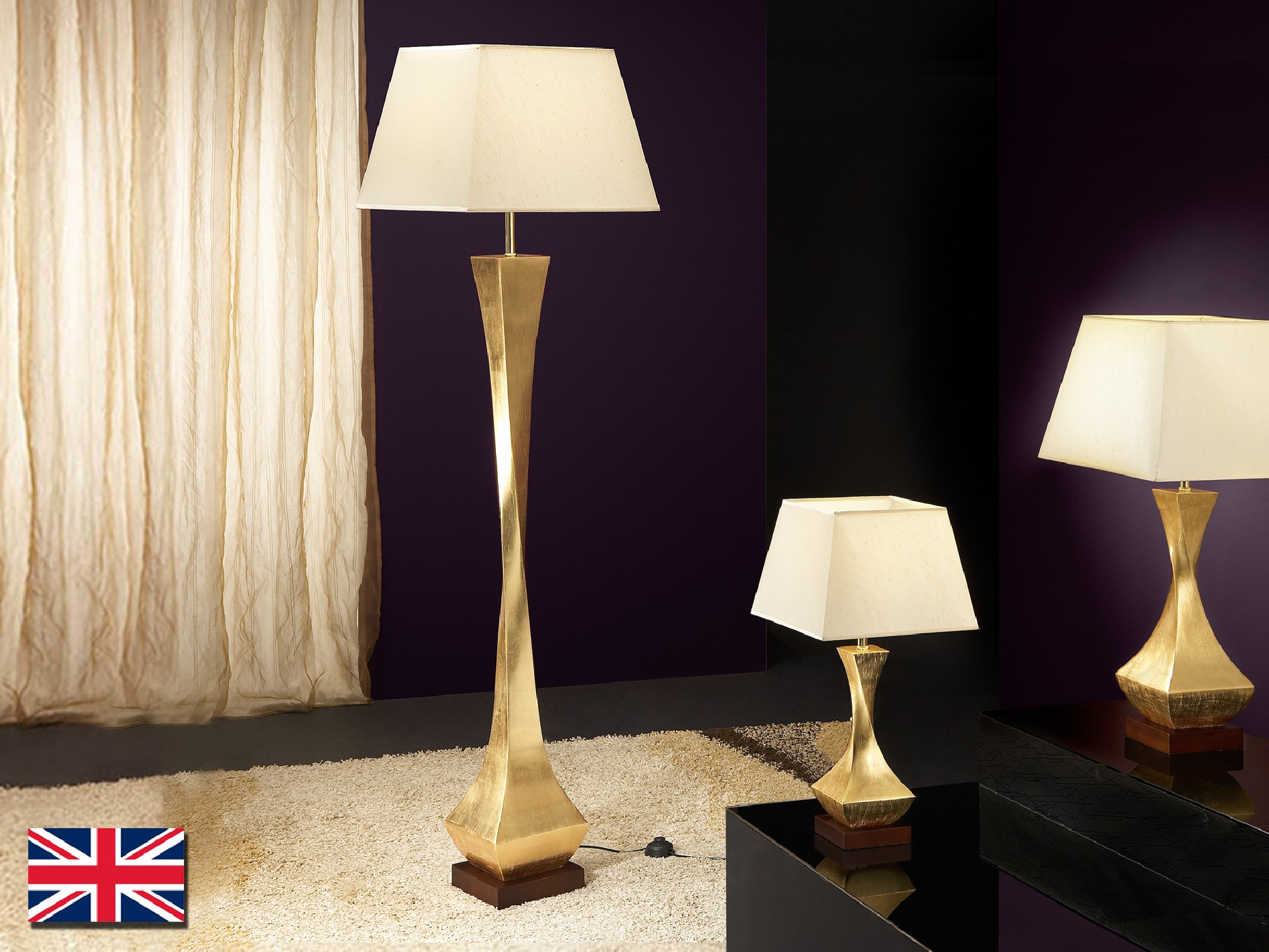 DECO FLOOR LAMP, 1L., GOLD