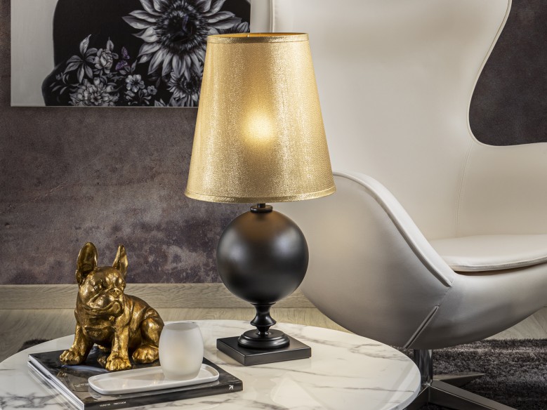·TERRA· MATT BLACK TABLE LAMP S/GOLD