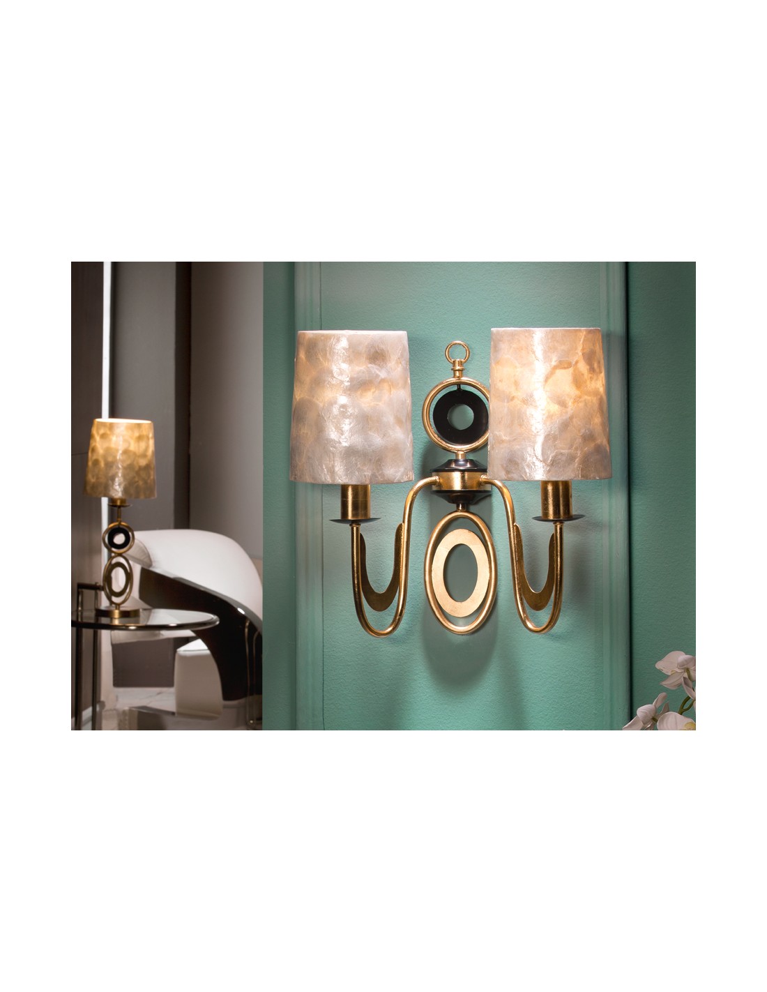 ·EDEN· GOLD WALL LAMP, 2L.