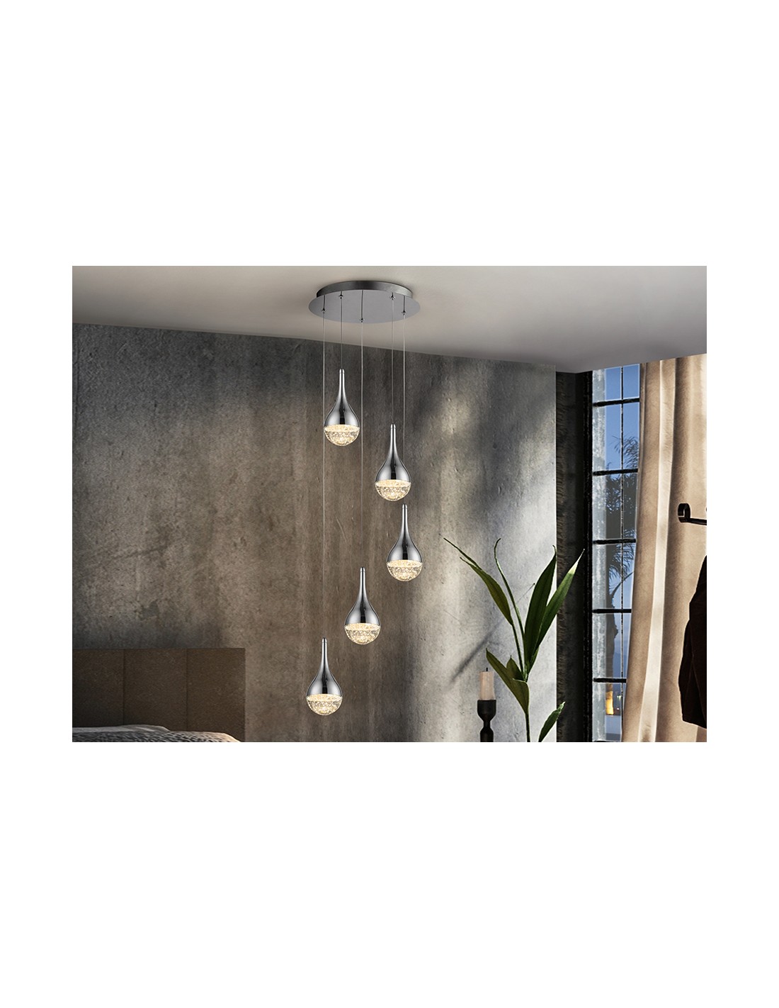 LAMPARA 5L·ELIE·CROMO Ø37