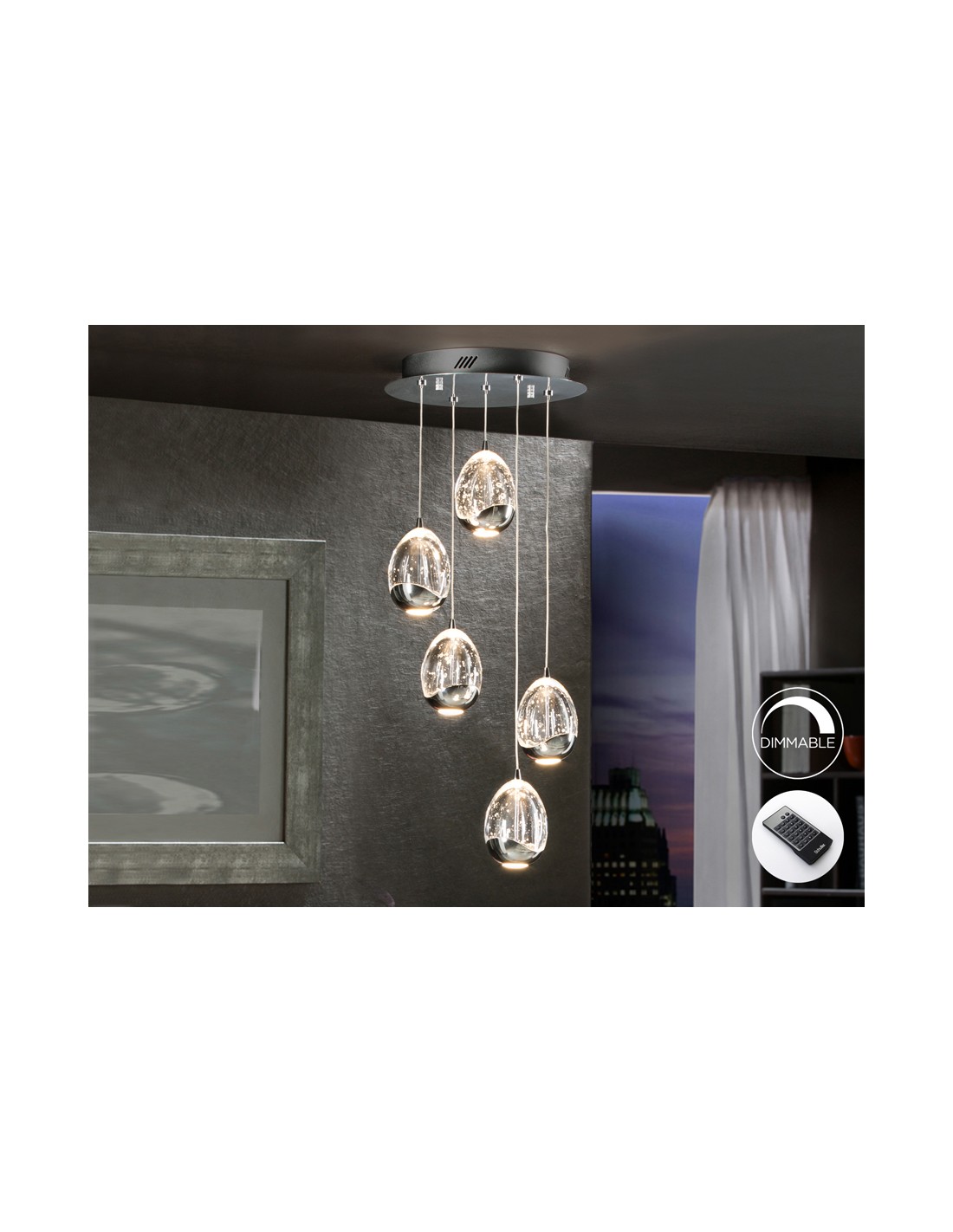 LAMP.LED·ROCIO·CROMO 5LDIMABLE