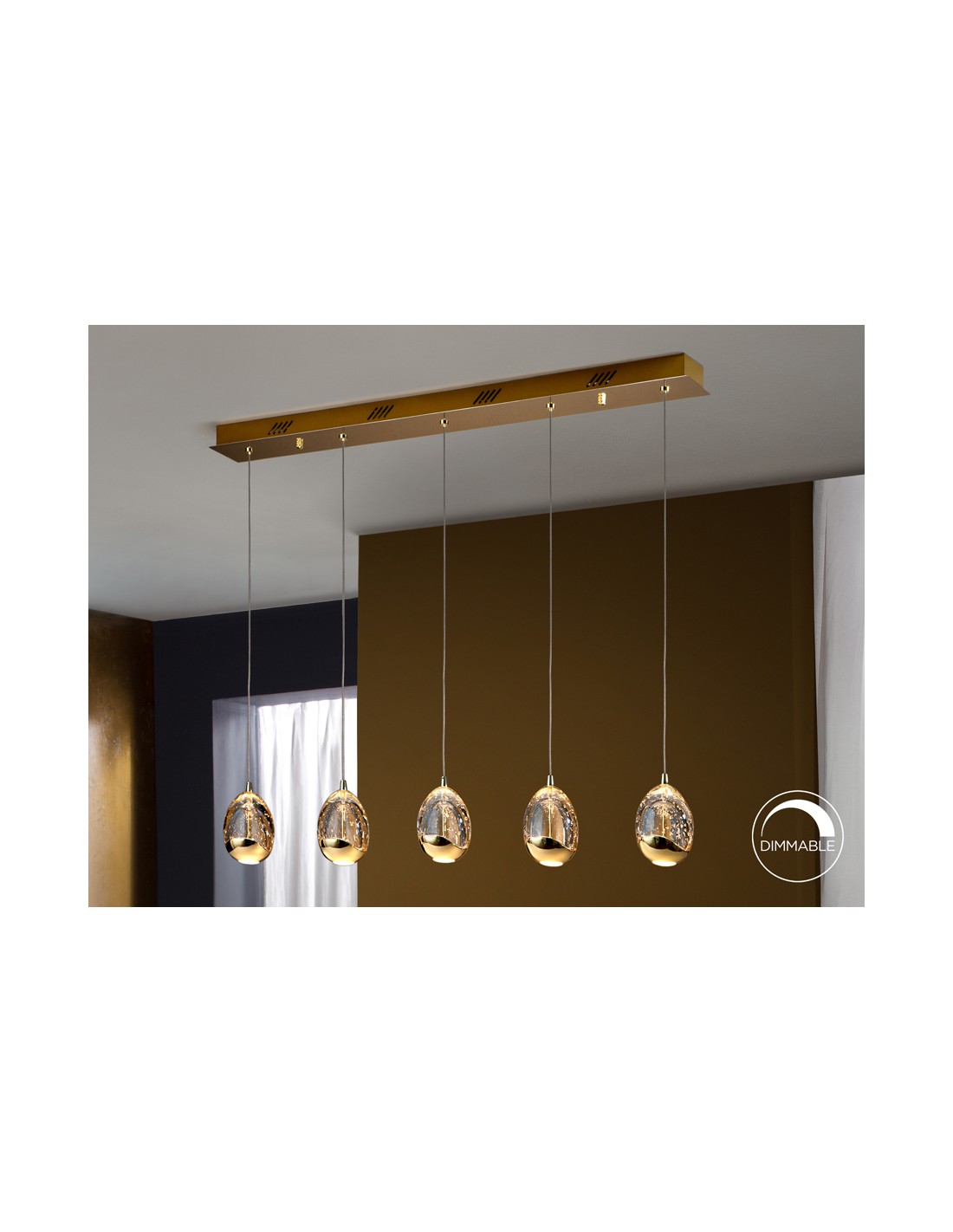 LAMPARA ·ROCIO· 5 LED ORO