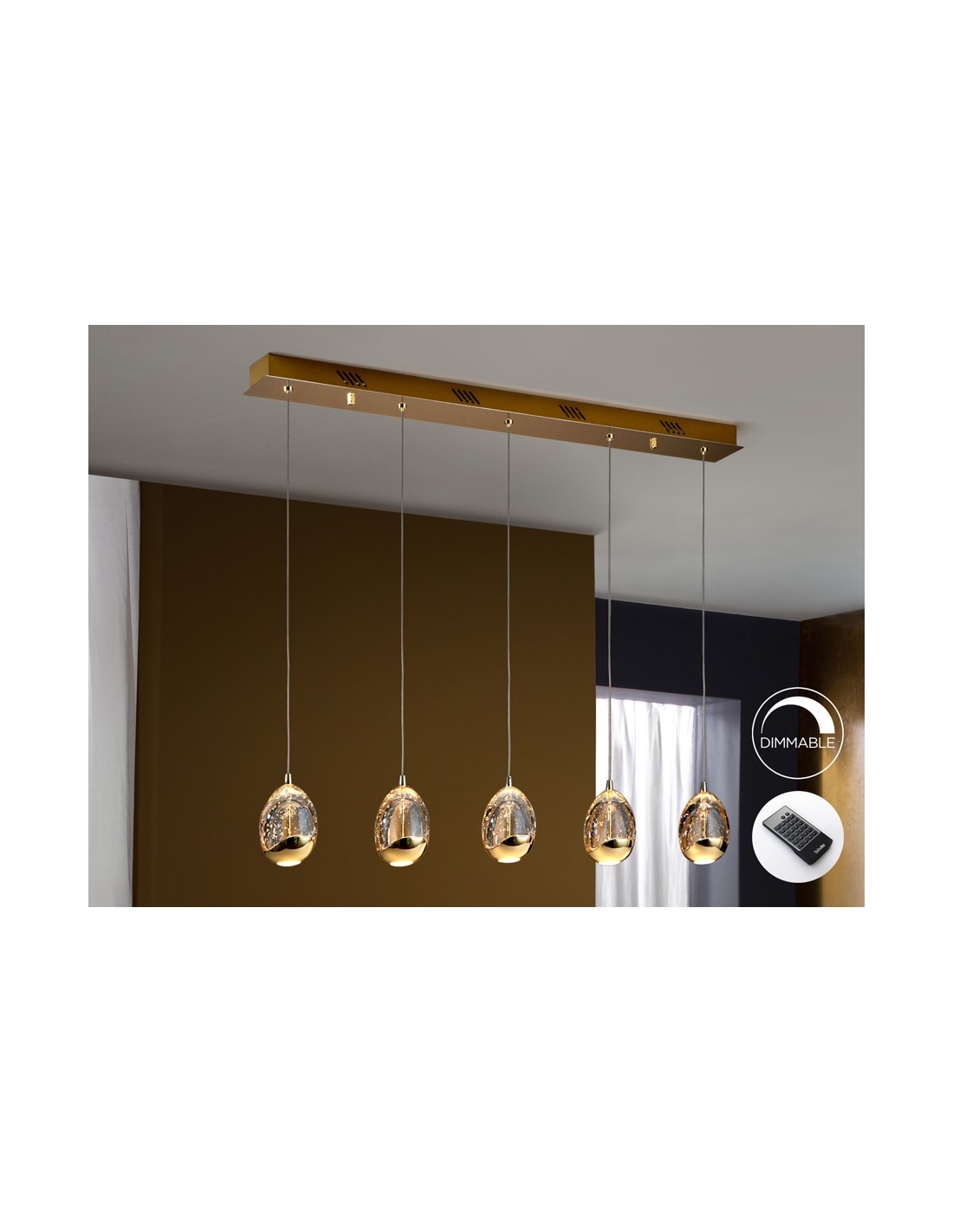 ·ROCIO· LED LAMP, 5L, DIMMABLE, GOLD