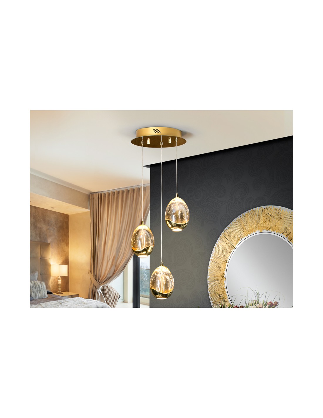 LAMPARA Ø25 ·ROCIO· 3LED ORO