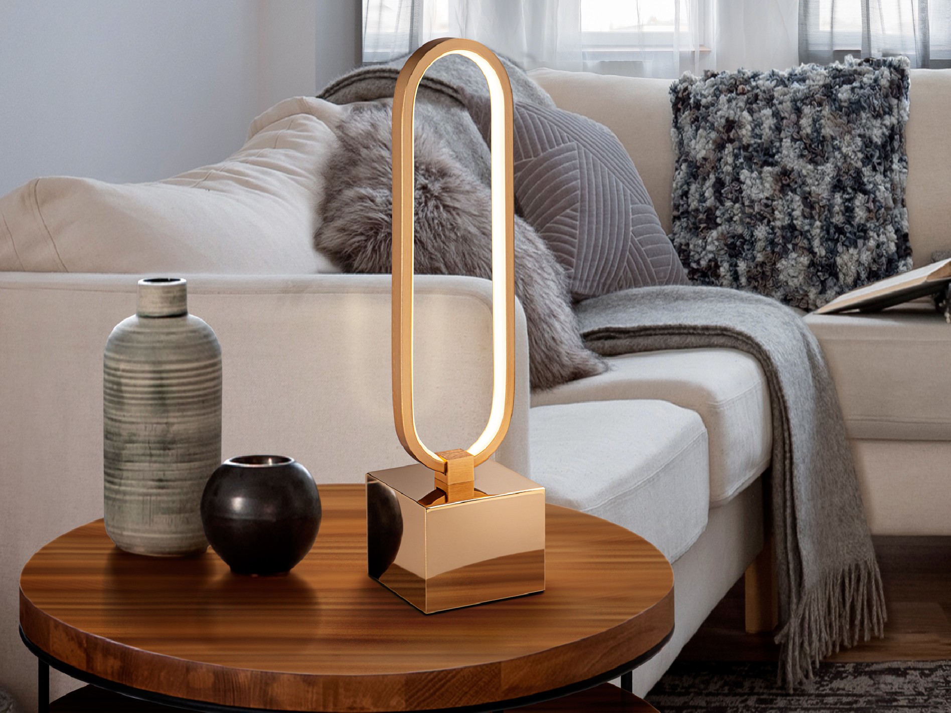 ·COLETTE· LED TABLE LAMP, ROSE GOLD
