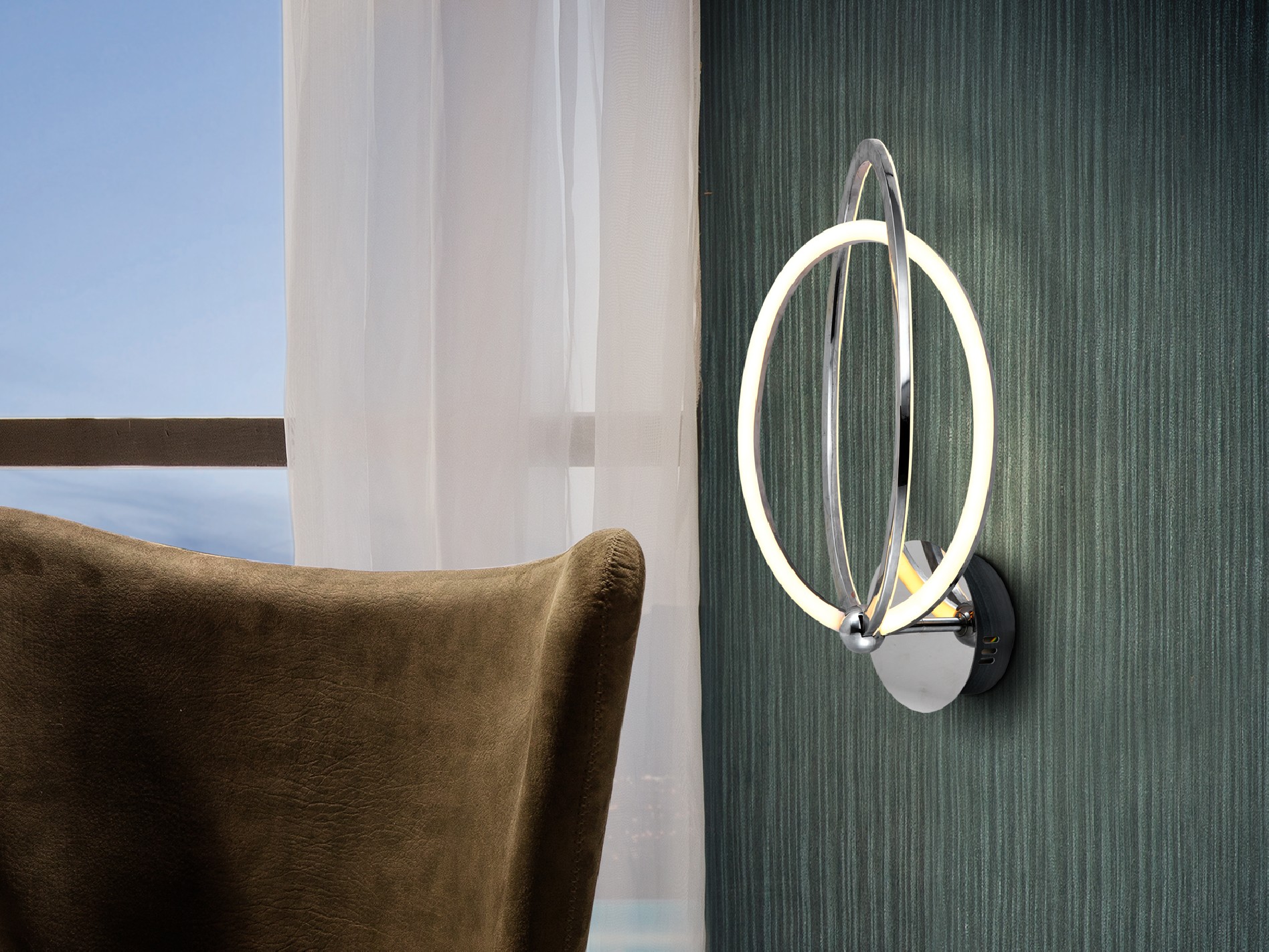 ·OCELLIS· LED WALL LAMP, CHROME
