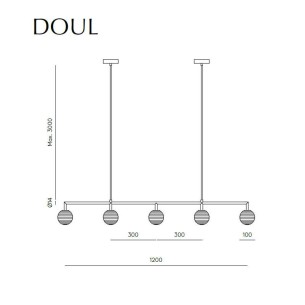 Lámpara colgante negra 5L Doul AROMAS 2