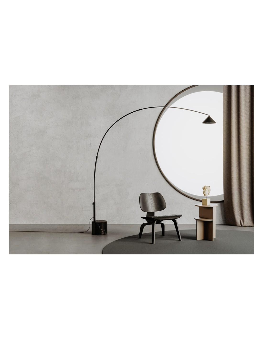 Lámpara de pie negro mate Hinoo Aromas