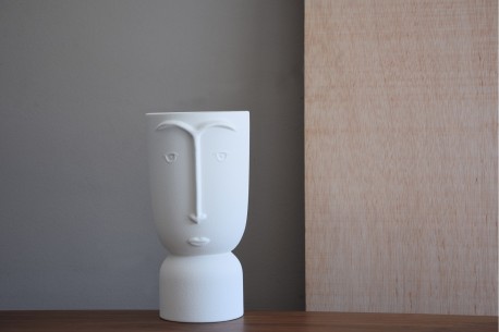 Jarrón cara cerámica blanca JAMES bajo 2