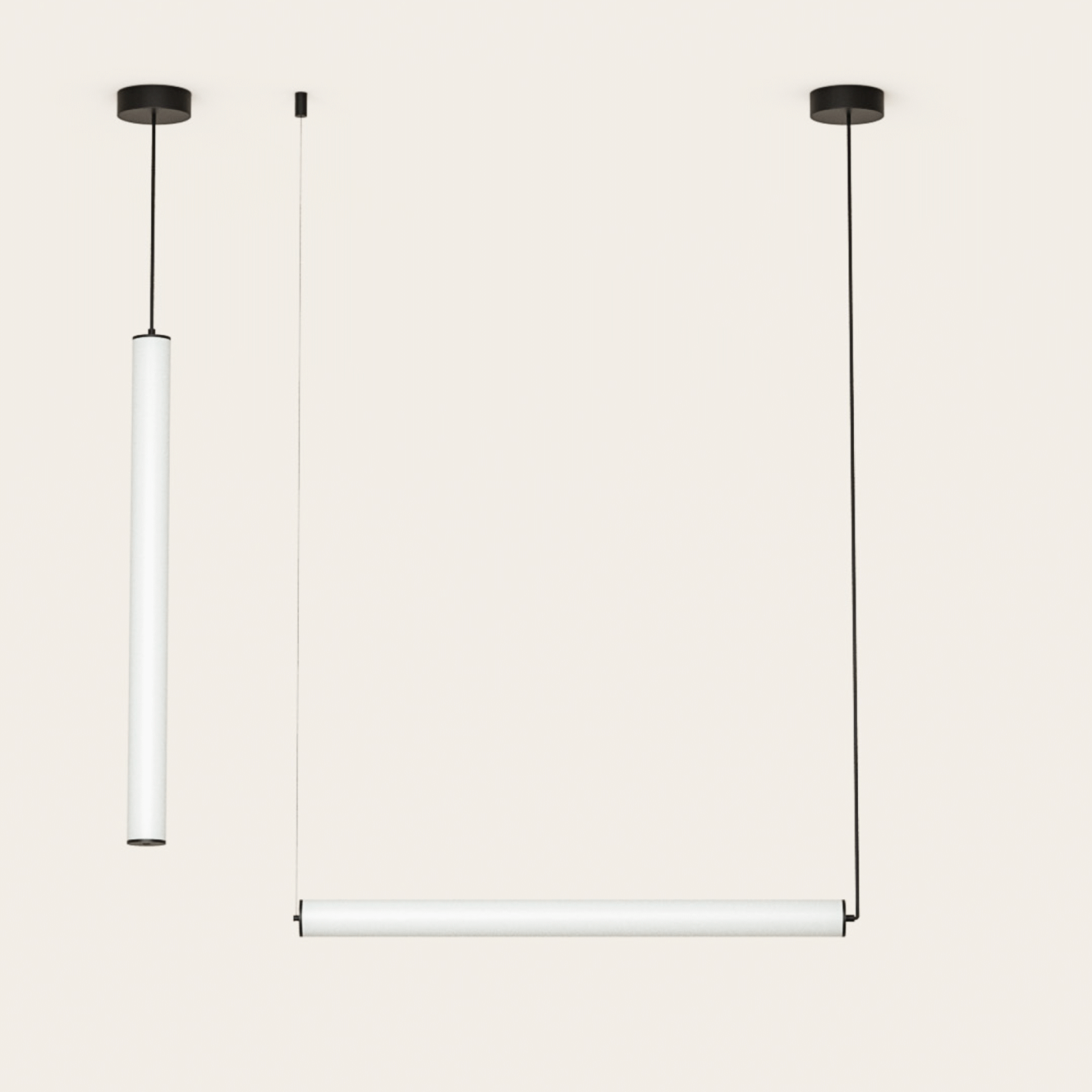 Lámpara colgante metal negro Tube AROMAS