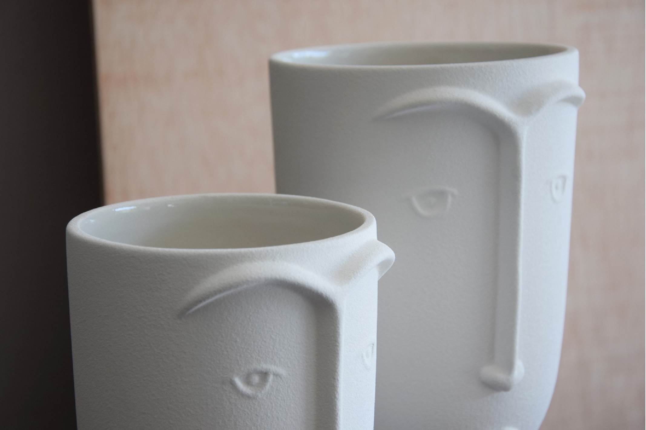 Jarrón cara cerámica blanca JAMES bajo