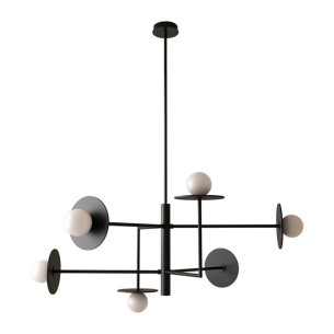 Lámpara colgante negra 6L Miro AROMAS