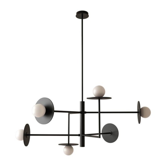 Lámpara colgante negra 6L Miro AROMAS