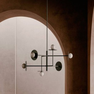 Lámpara colgante negra 6L Miro AROMAS 2