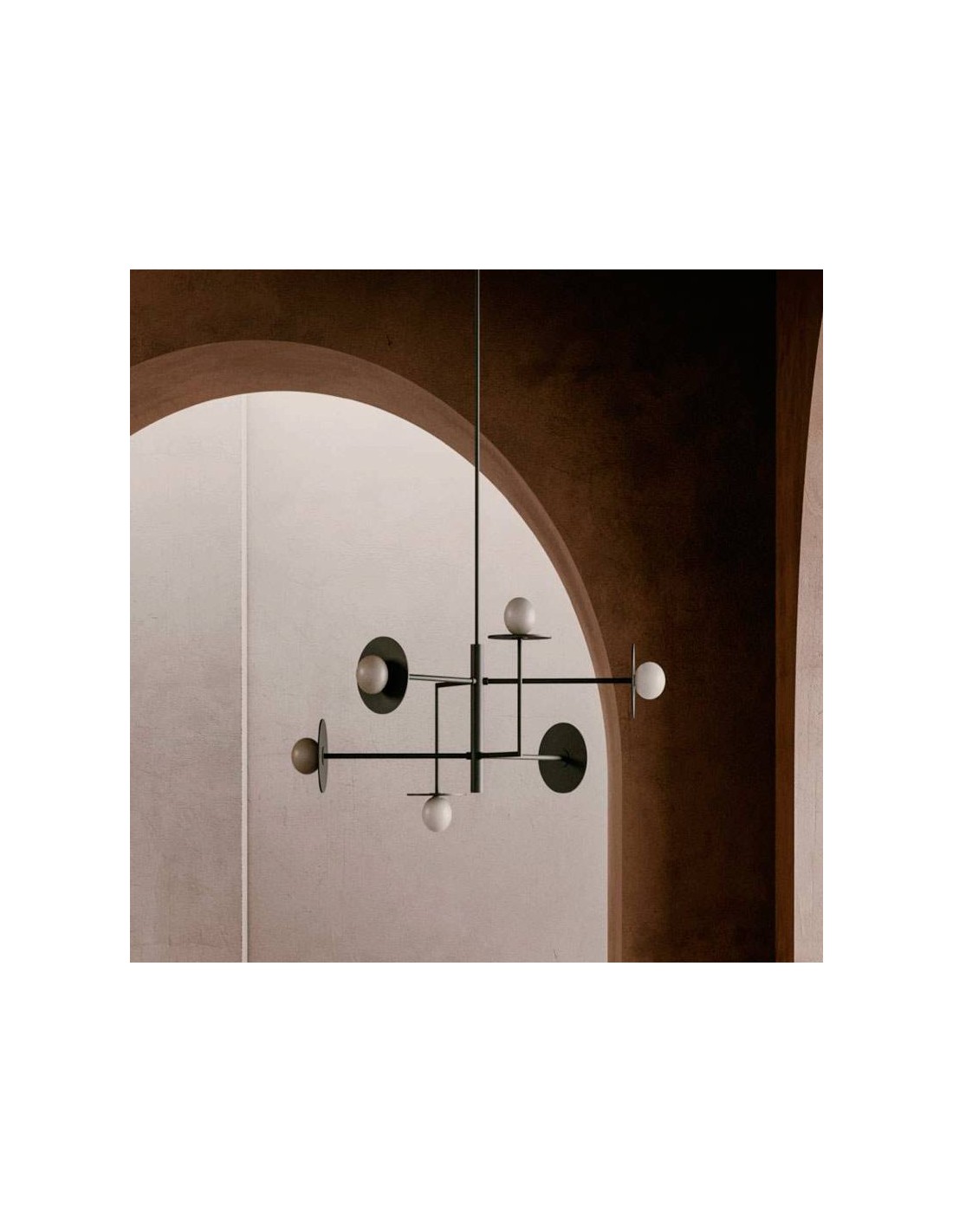 Lámpara colgante negra 6L Miro AROMAS