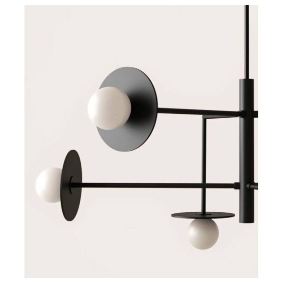 Lámpara colgante negra 6L Miro AROMAS